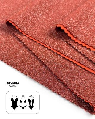 پارچه بافت دوبل با وزن 230 گرم با نایلون بازیافتی و روکش متالیک برای تابستان و پاییز