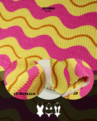 Eco-friendly Recycled Swimwear Fabric with 78% Recycled Nylon 5% Metallic Silver and 17% Spandex