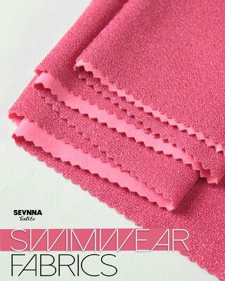 پارچه لباس شنا سازگار با محیط زیست با عرض 150 سانتی متر نقره Lurex و GRS گواهی شده برای لباس شنا پایدار