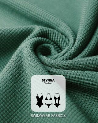 پارچه شنا با کشسانی بالا و بافت دار با 95% پنبه ارگانیک و 5% اسپندکس برای ثبات رنگ بالا