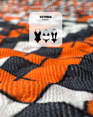 پارچه شنا با بافت رنگ بالا با UPF 50+ محافظت از آفتاب و نایلون 95٪ بازیافت شده