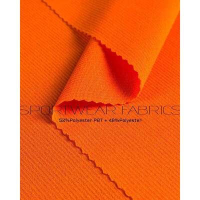 190GSM UPF 50+ Recycled PBT Ribbed Textured Tricot Swim Fabric SP7616