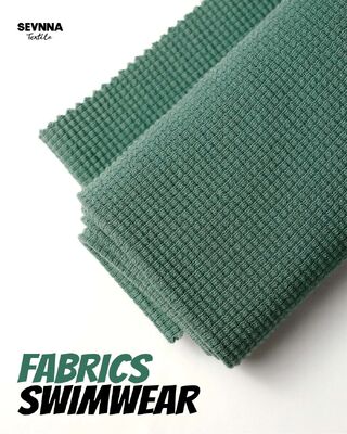 پارچه شنا با کشسانی بالا و بافت دار با 95% پنبه ارگانیک و 5% اسپندکس برای ثبات رنگ بالا