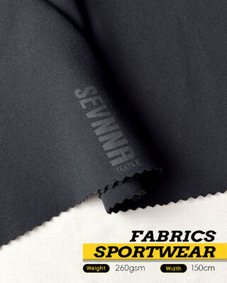 پارچه ی 260 گرمی برای یوگا با ضد بوی کششی و اسپاندکس پلی استر بازیافت شده برای لباس های فعال