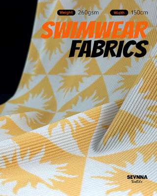 پارچه شنا با مقاومت بالا در برابر کلر 260 گرمی UPF 50+ بافت‌دار برای لباس شنای بادوام